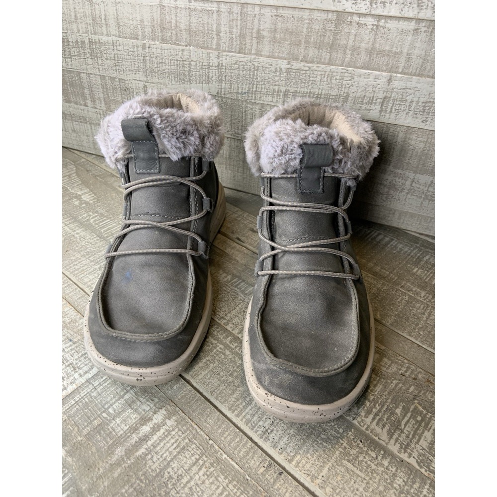 Hey Dude Eloise Recycled Leather Ankle Boots Granite Grey Women's Size 7 Shoes